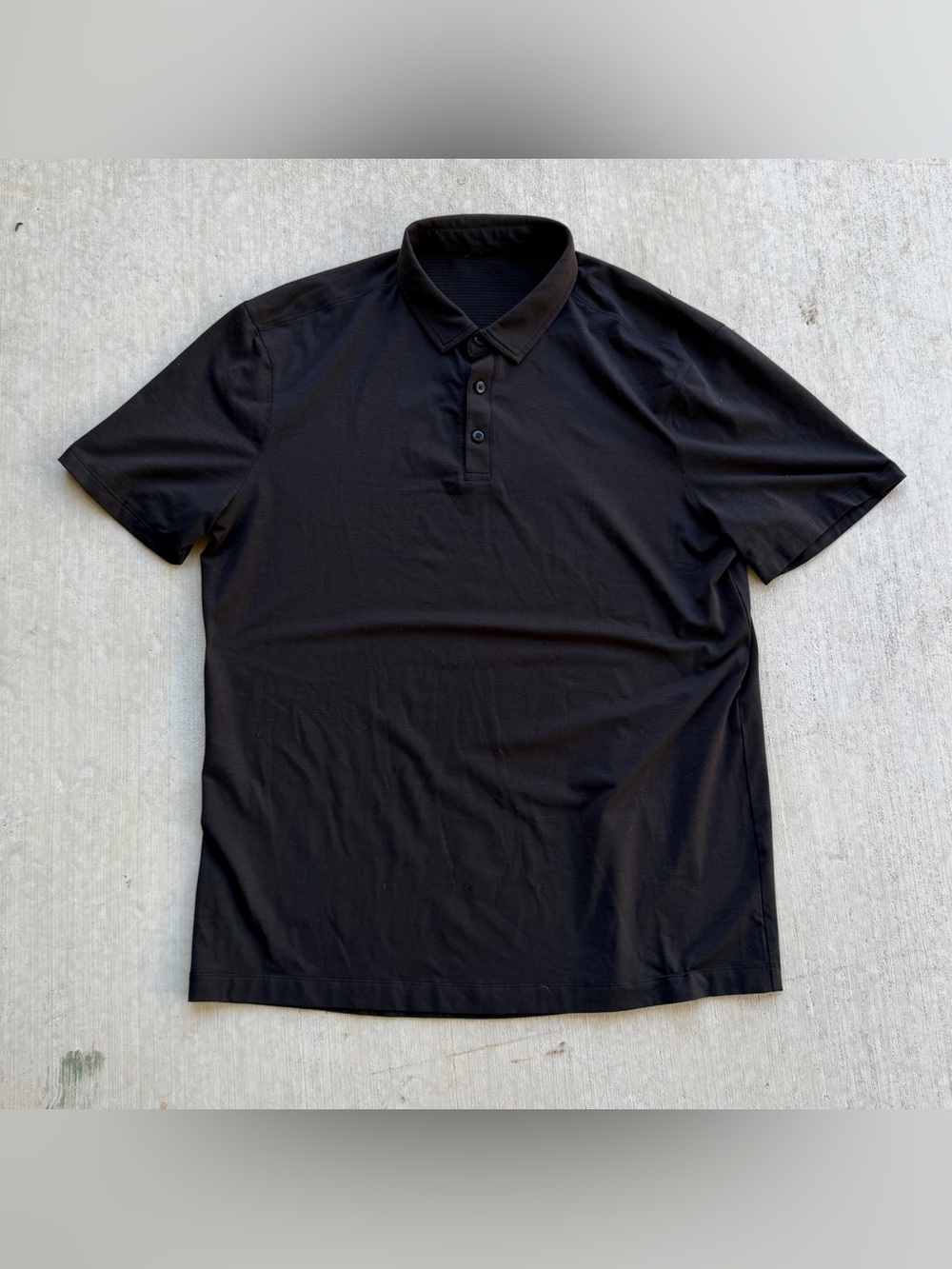 Lululemon Evolution Polo Shirt Men Size XL Black Stretch Golf